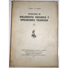 Repertorio de Bibliografía Geológica y Espeleología Valenciana II
